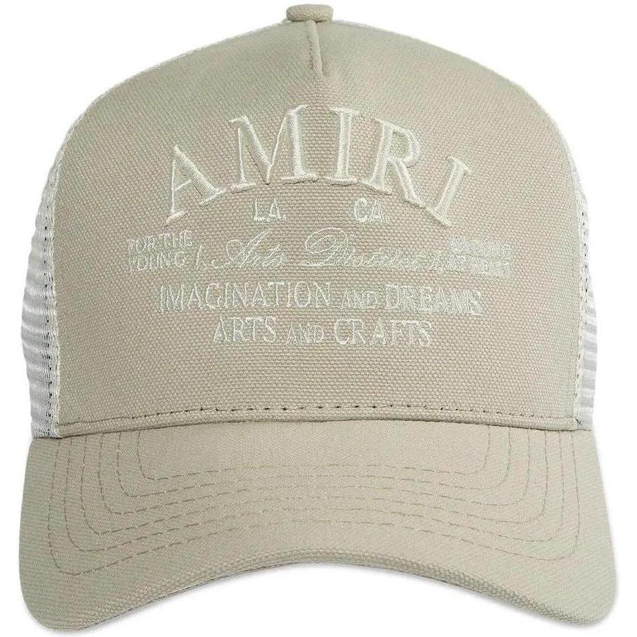 Amiri Arts District Trucker Hat Stone Grey