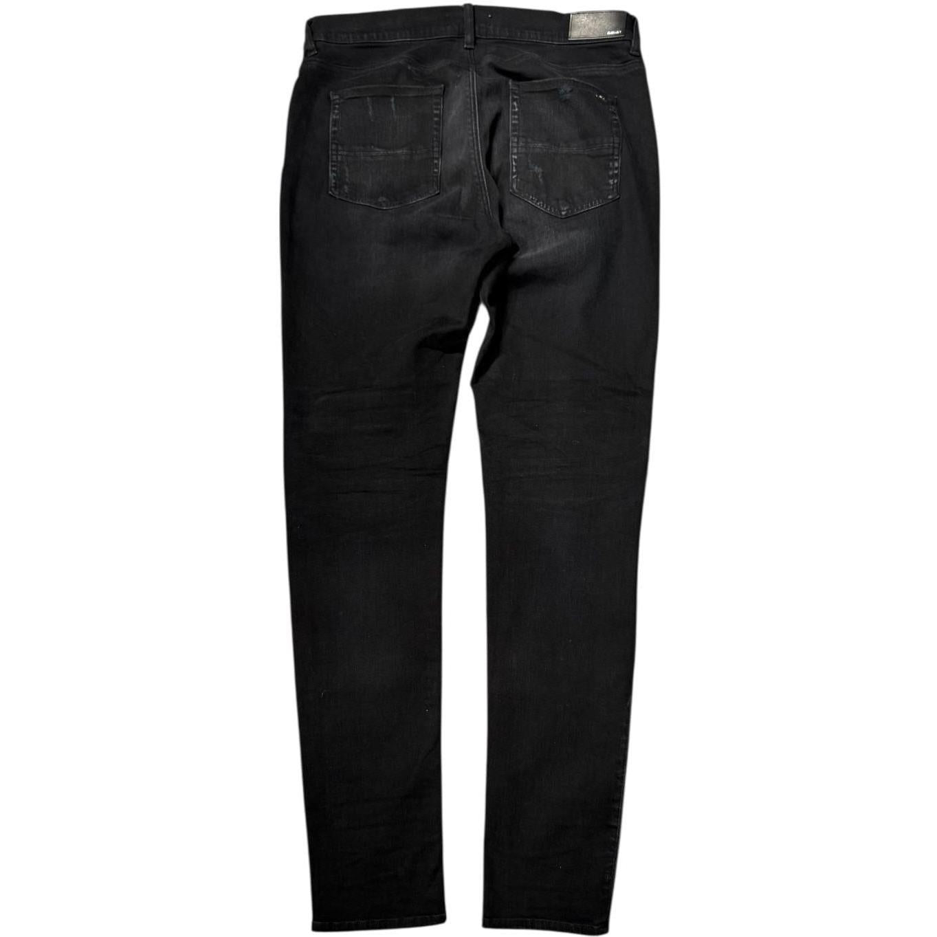 Amiri MX1 Camo Patch Black Distressed Jeans - Lightly Worn