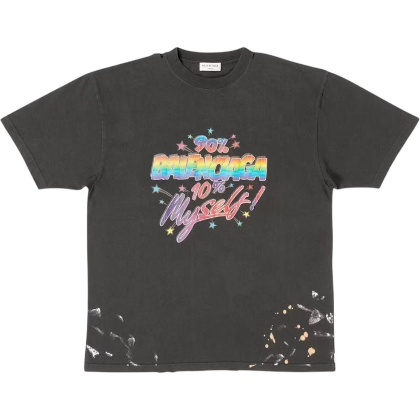 Balenciaga 90/10 Large Fit Vintage T-Shirt Black/Multi
