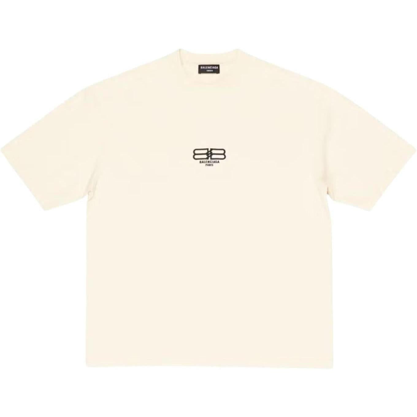 Balenciaga BB Paris Icon Medium Fit T-shirt Light Beige/Black Logo