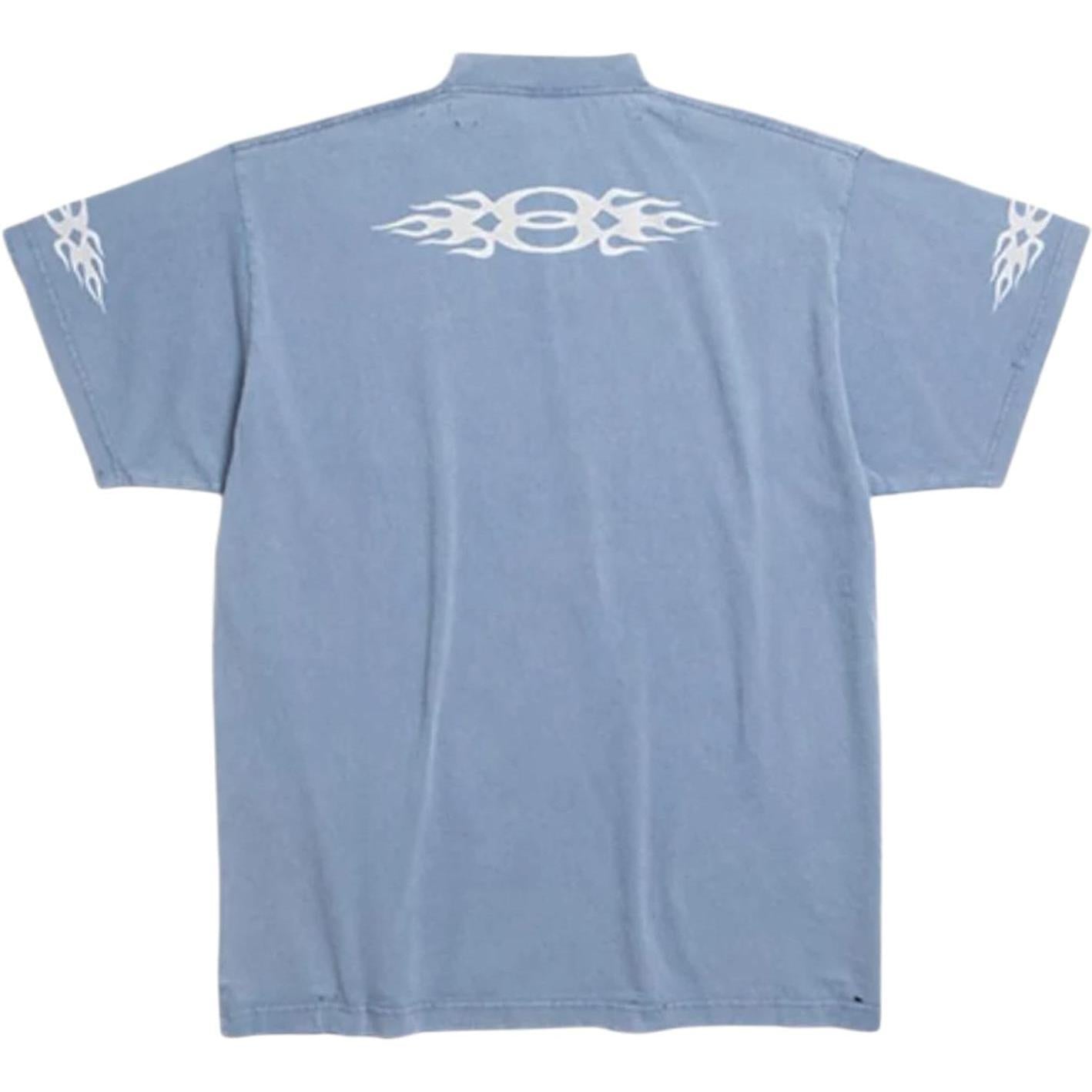 Balenciaga Burning Unity Flame T-Shirt Blue