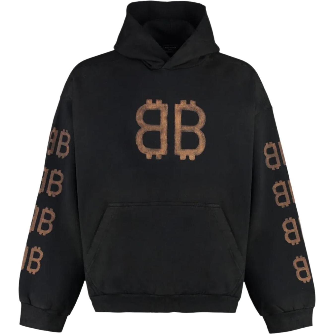 Balenciaga Crypto Distressed Hoodie Black