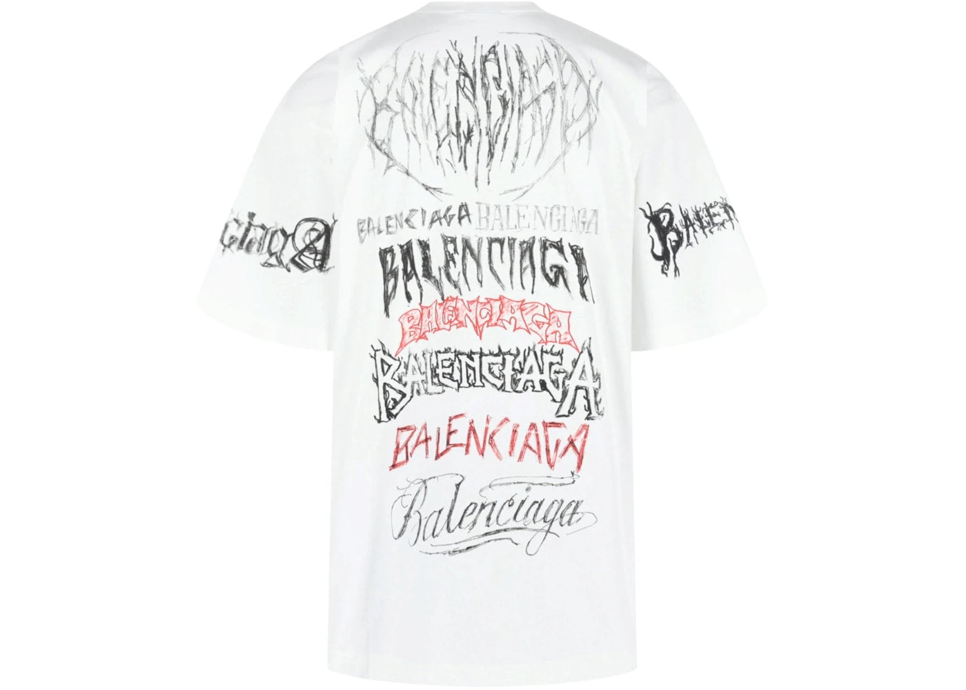 Balenciaga DIY Metal T-Shirt White/Black/Red