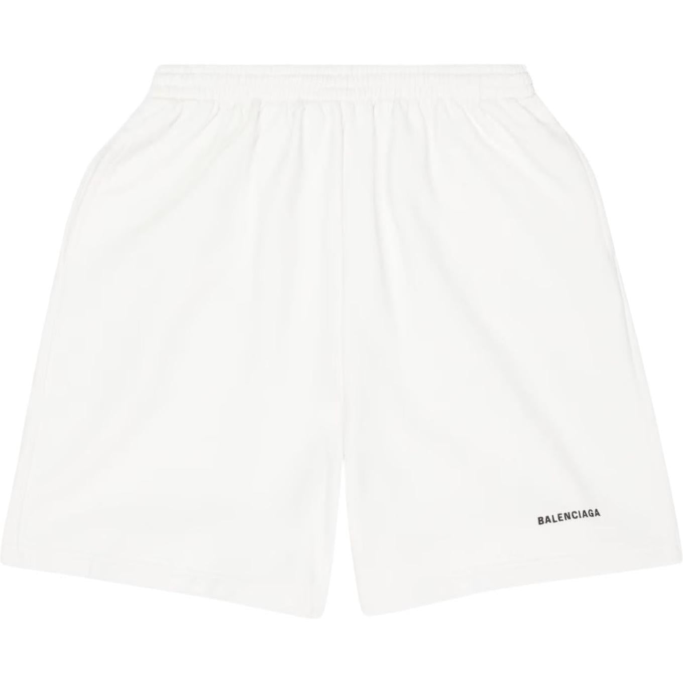 Balenciaga Logo Sweatshorts White