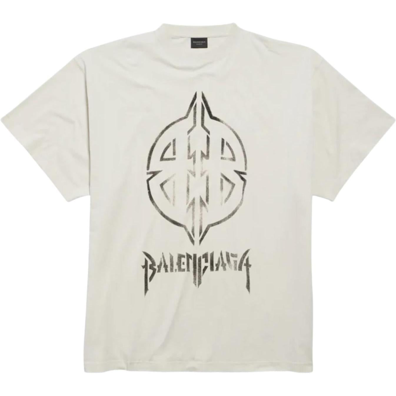 Balenciaga Off-White Metal BB Stencil T-shirt