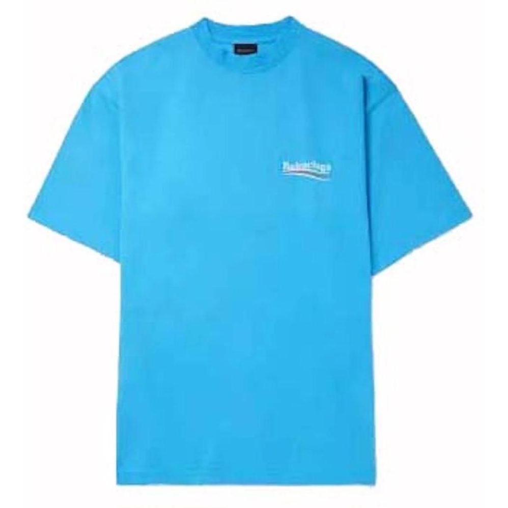 Balenciaga Political Campaign Oversized T-Shirt Blue