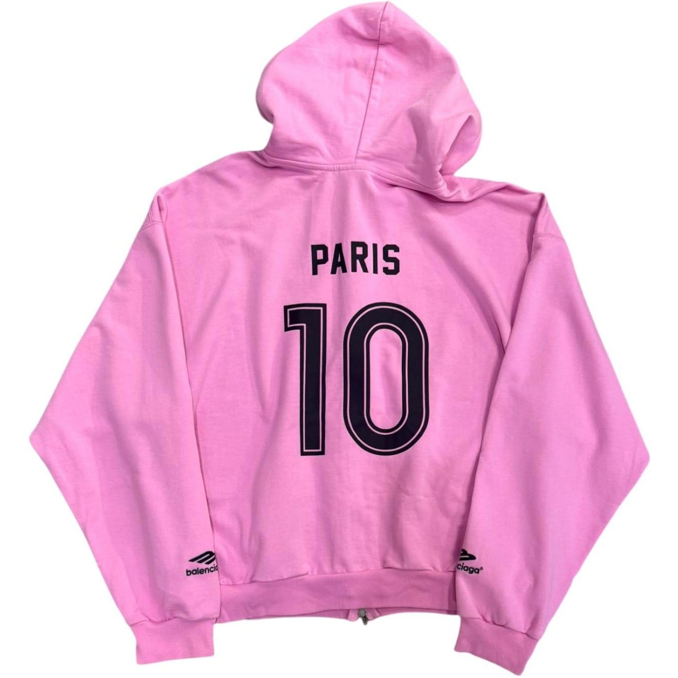 Balenciaga Soccer Paris Zip up Hoodie Pink