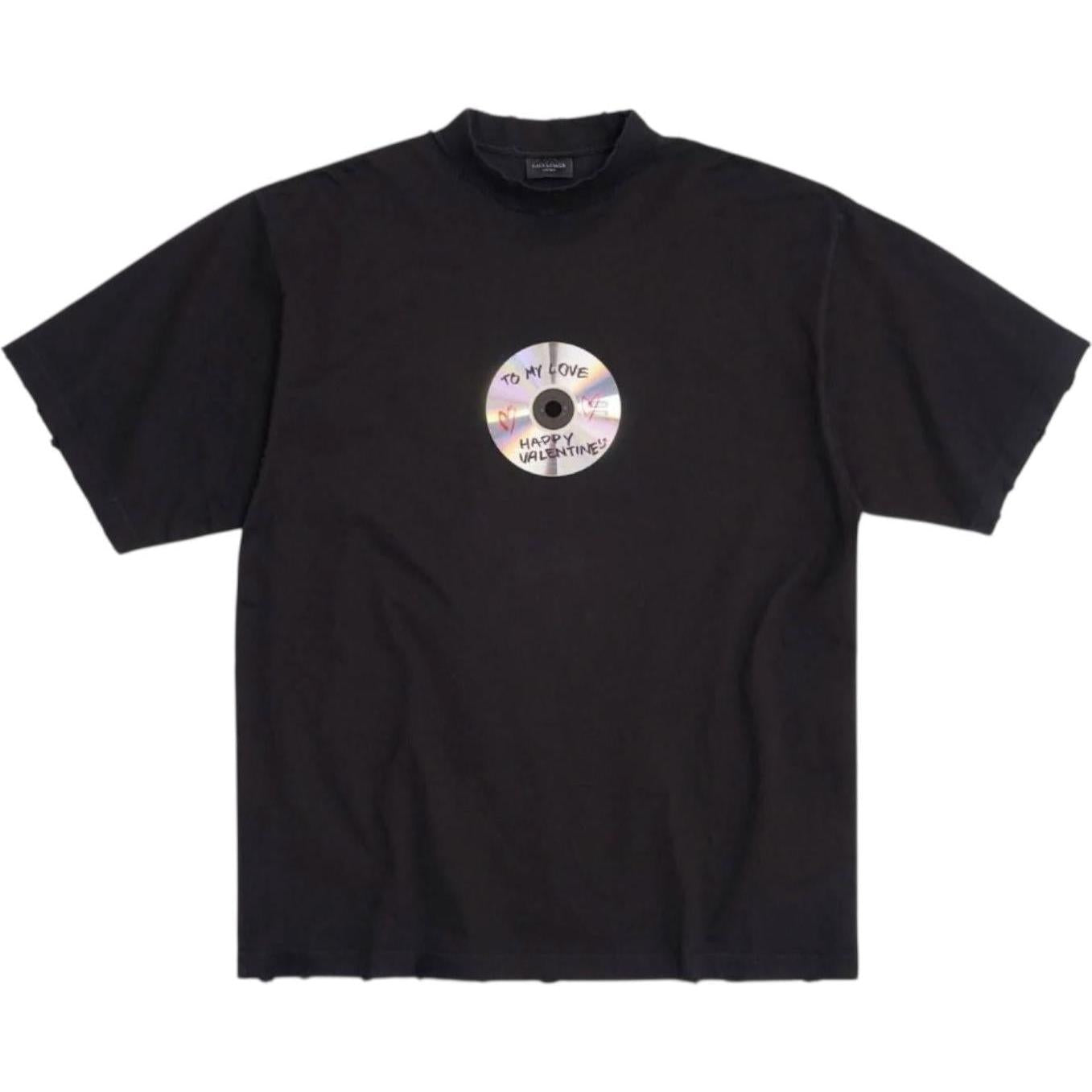 Balenciaga To My Love CD Disc T-Shirt Black