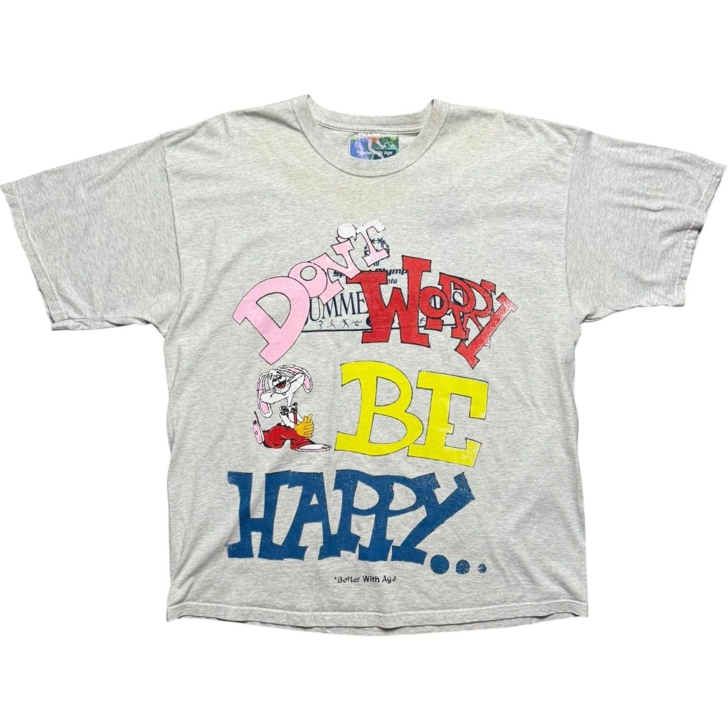 Better With Age Don't Worry Be Happy T-Shirt Heather Grey