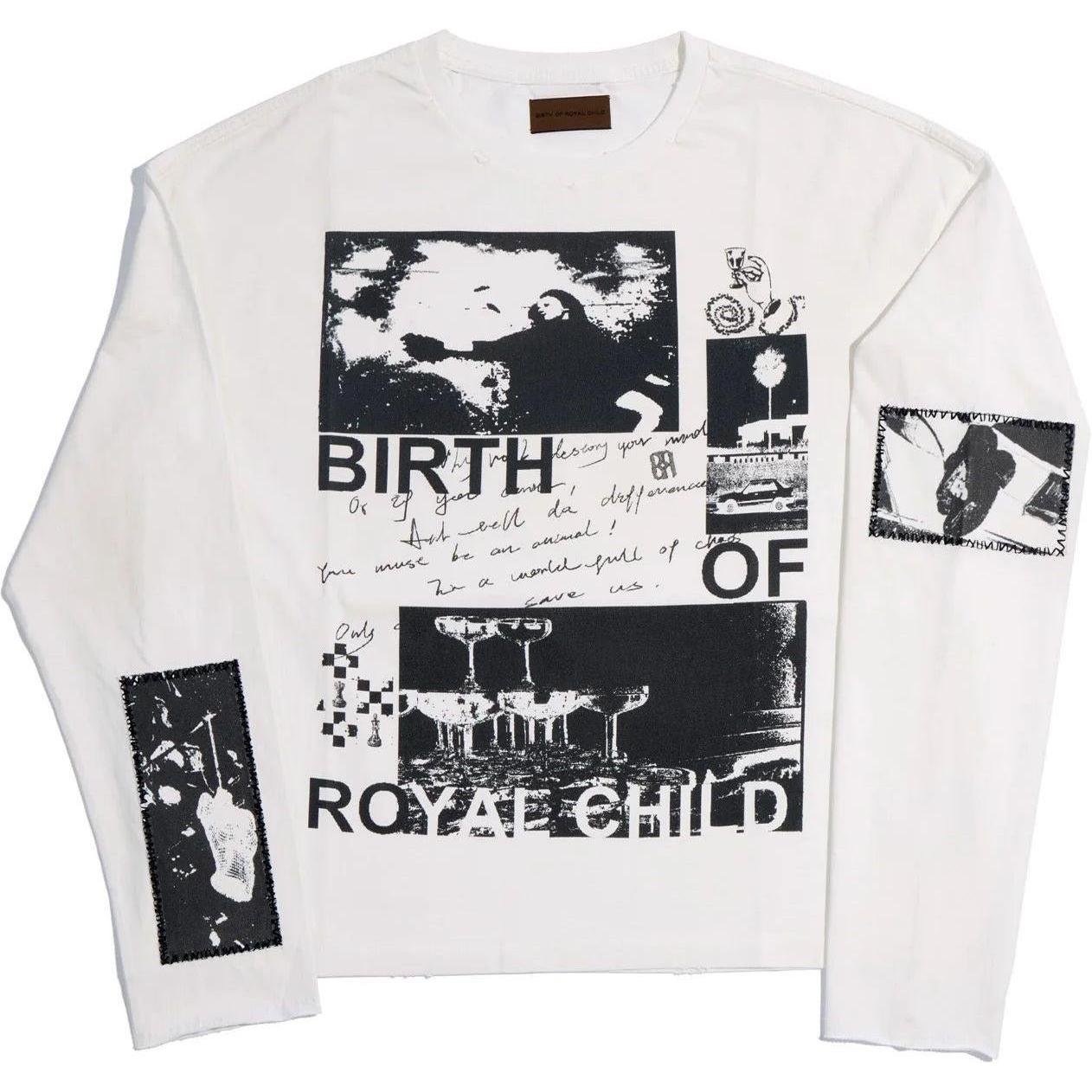 Birth Of Royal Child 90s Hollywood Long Sleeve Tee White