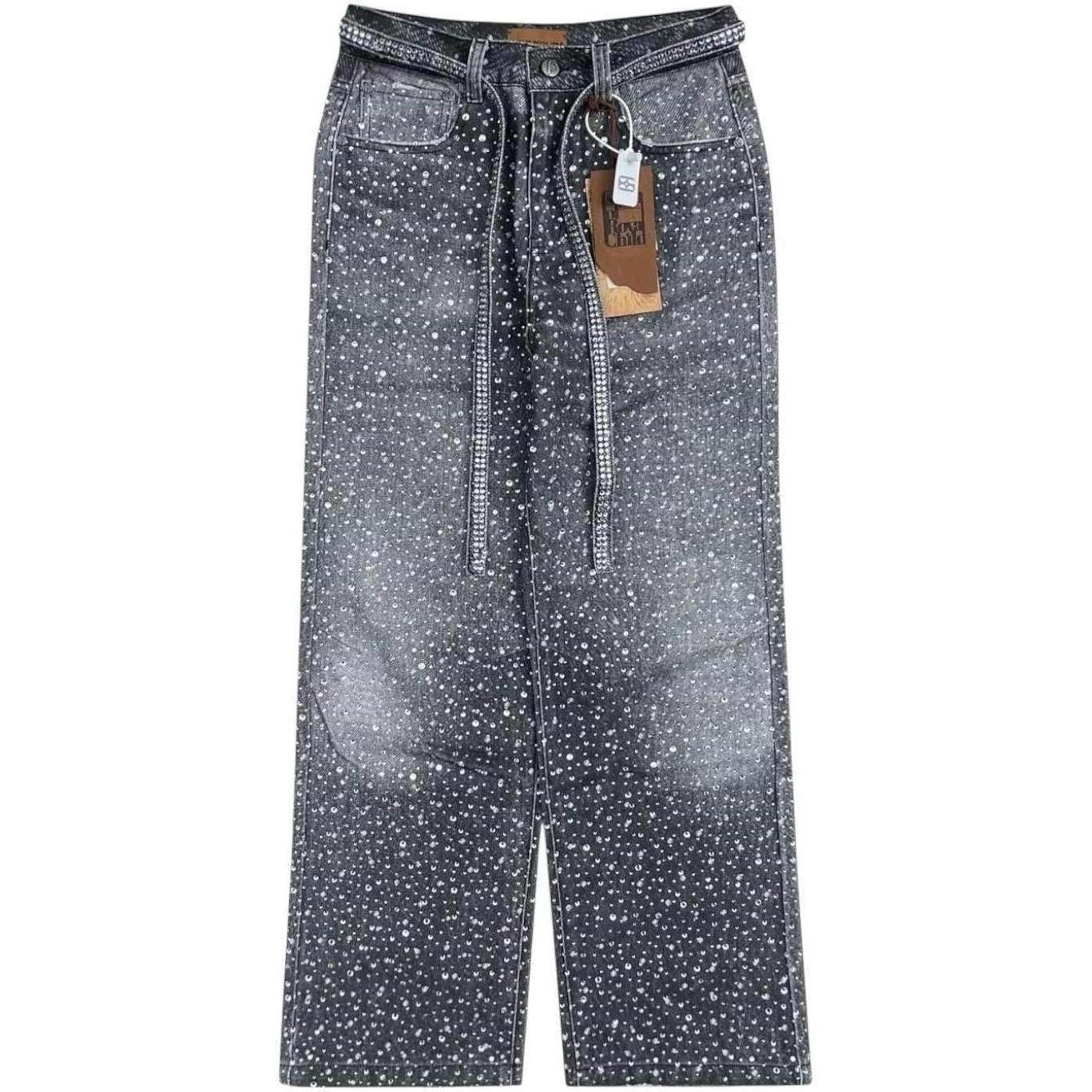 Birth Of Royal Child Diamond Denim Jeans Black