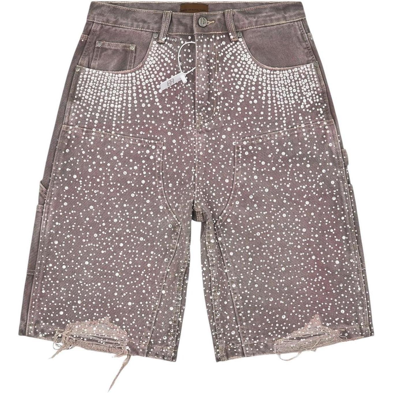 Birth Of Royal Child Diamond Jean Shorts Purple