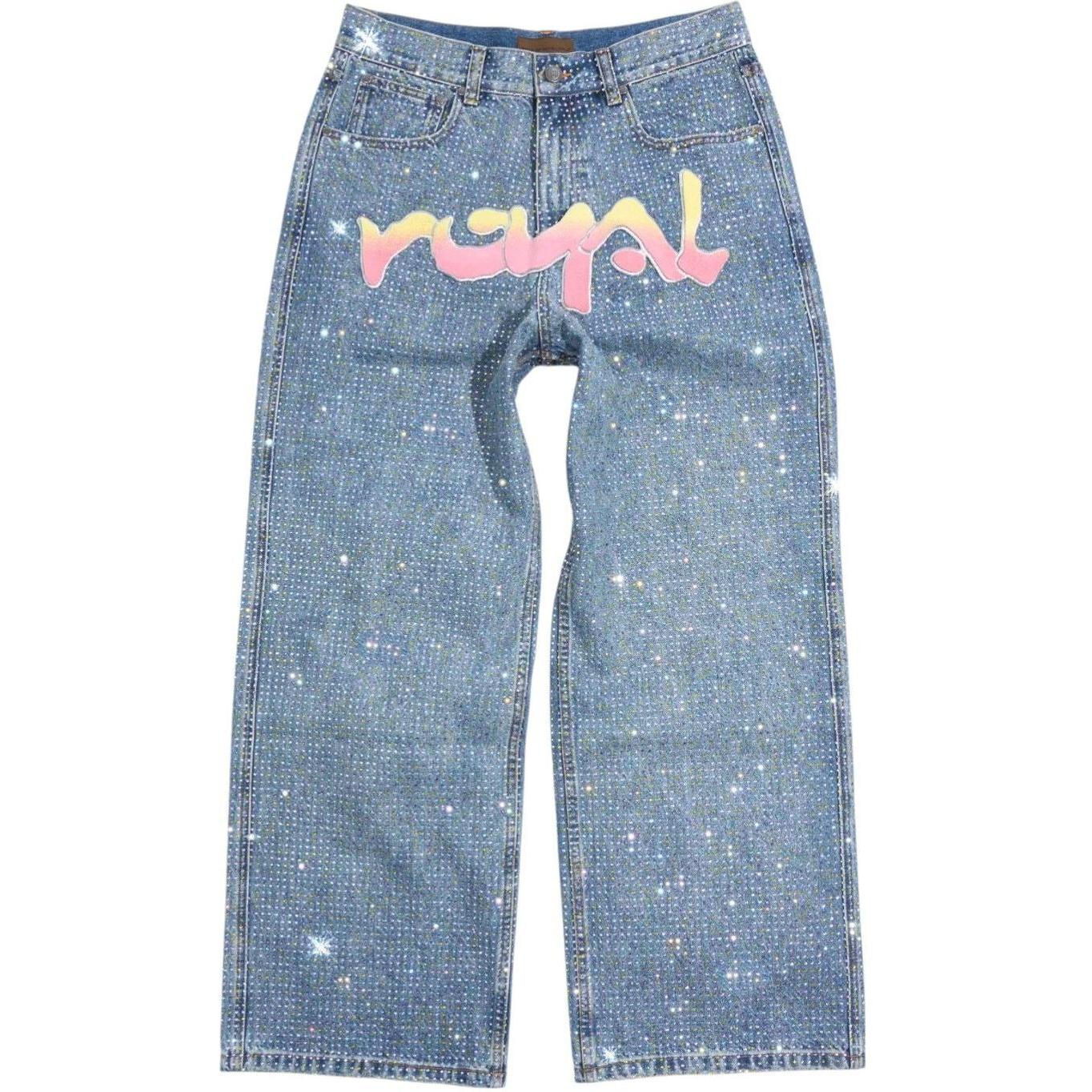Birth Of Royal Child Graffiti Diamond Denim Jeans