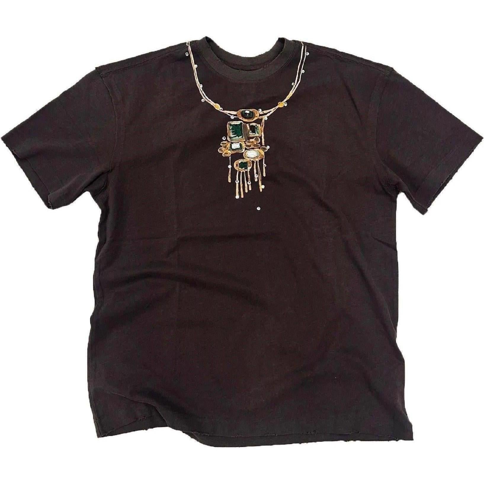 Birth of a Royal Child Gemstone Necklace Print T-Shirt Dark Grey