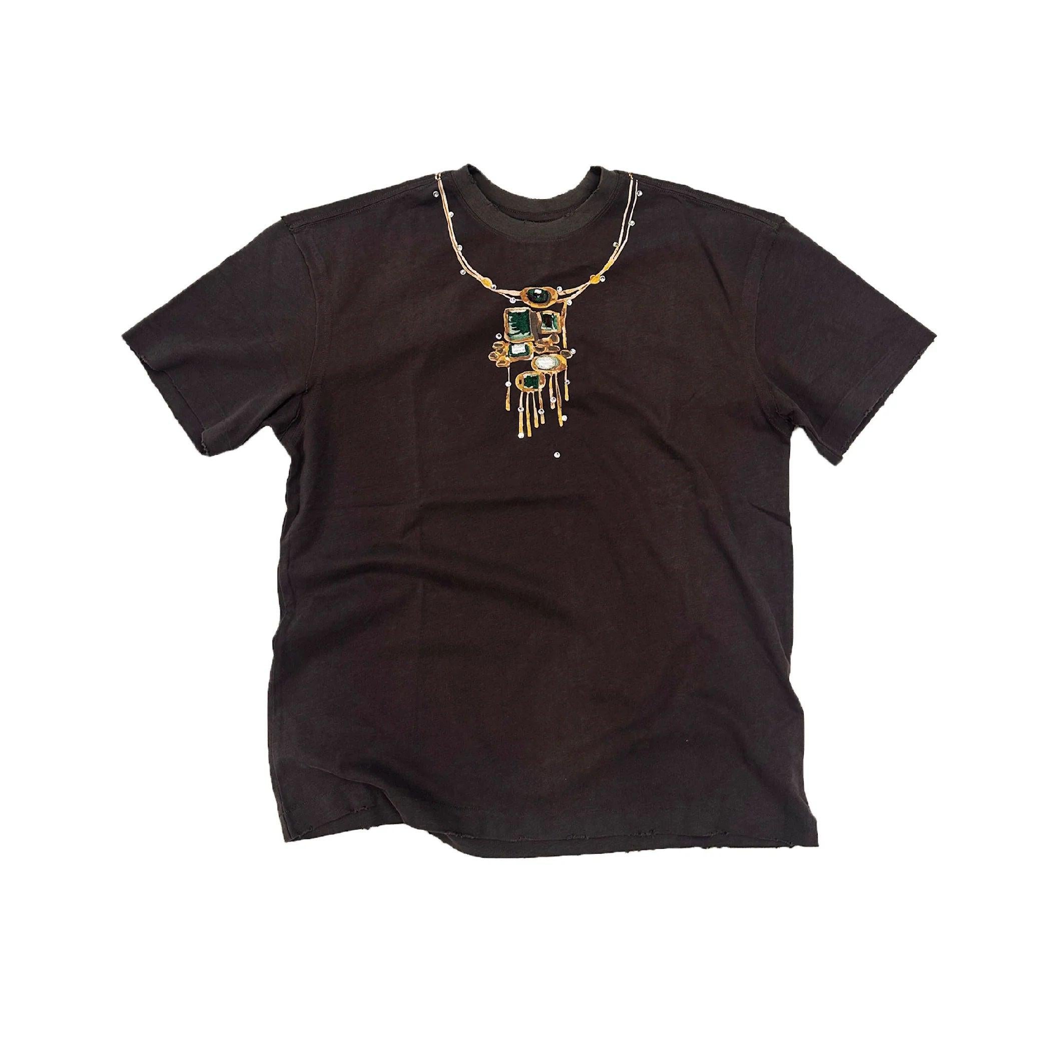 Birth of a Royal Child Gemstone Necklace Print T-Shirt Dark Grey