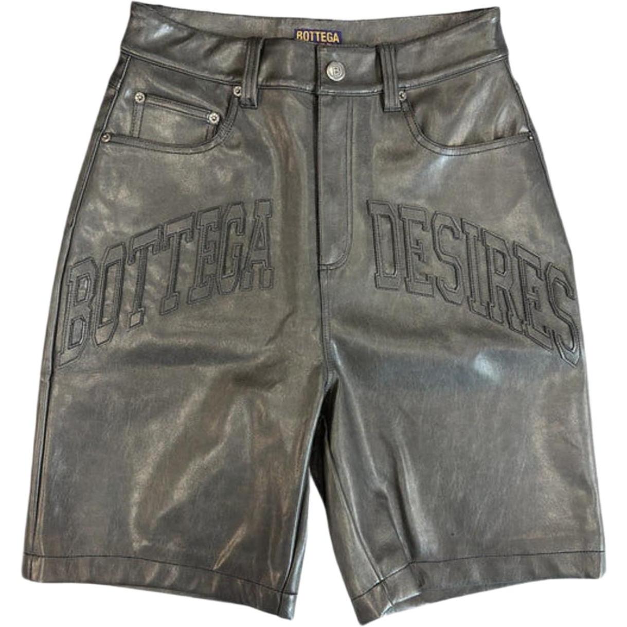 Bottega Desires Leather Shorts Black