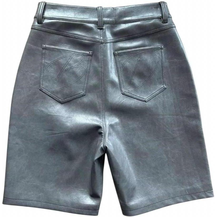 Bottega Desires Leather Shorts Grey