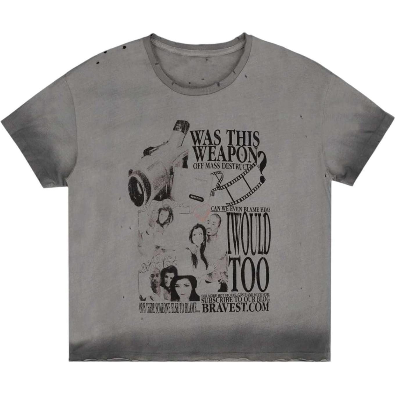 Bravest Studios Camcorder Vintage T-Shirt Grey