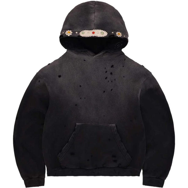 Bravest Studios Crystal Distressed Hoodie Grey