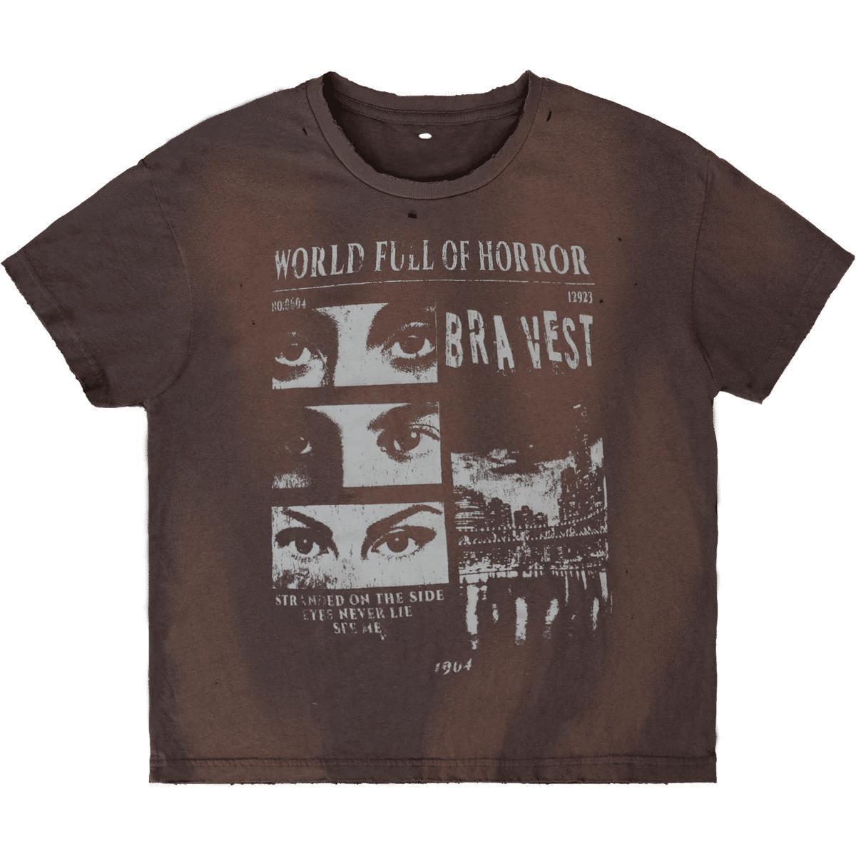 Bravest Studios Horrors Vintage T-Shirt Brown