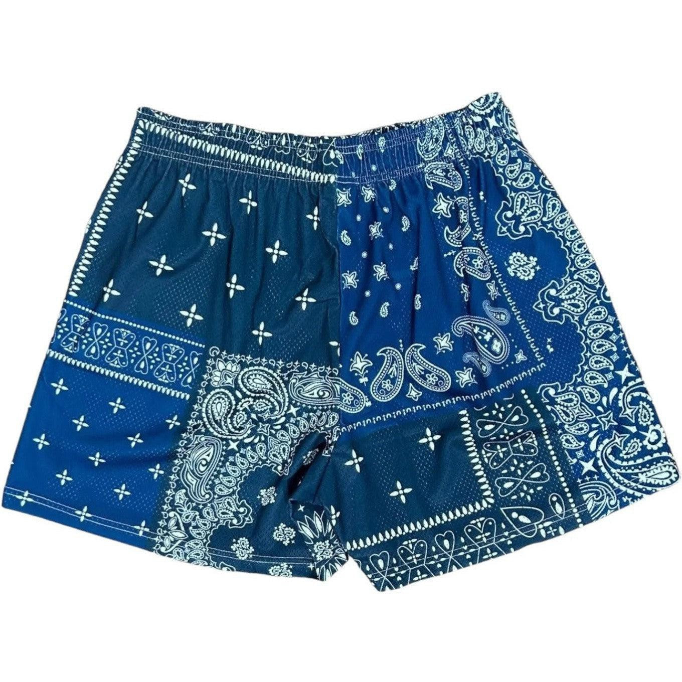 Bravest Studios Patchwork Paisley Shorts Navy