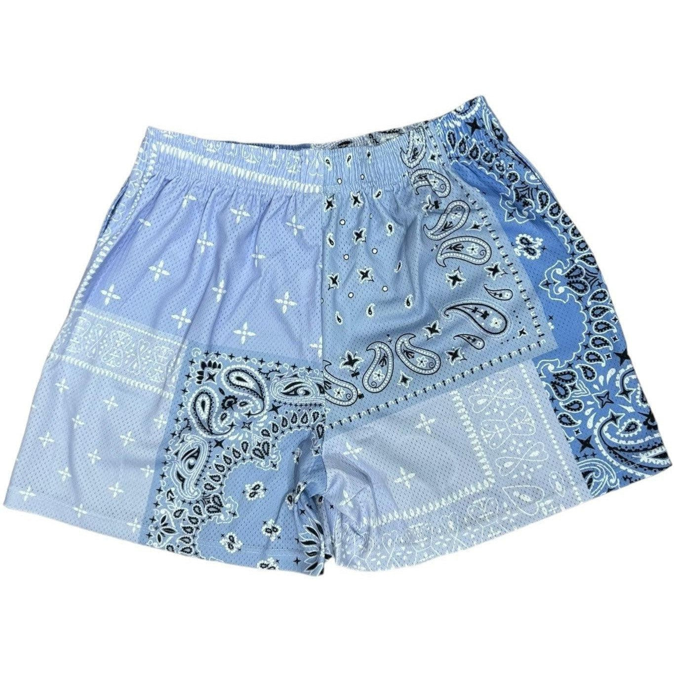 Bravest Studios Patchwork Paisley Shorts Sky Lavender