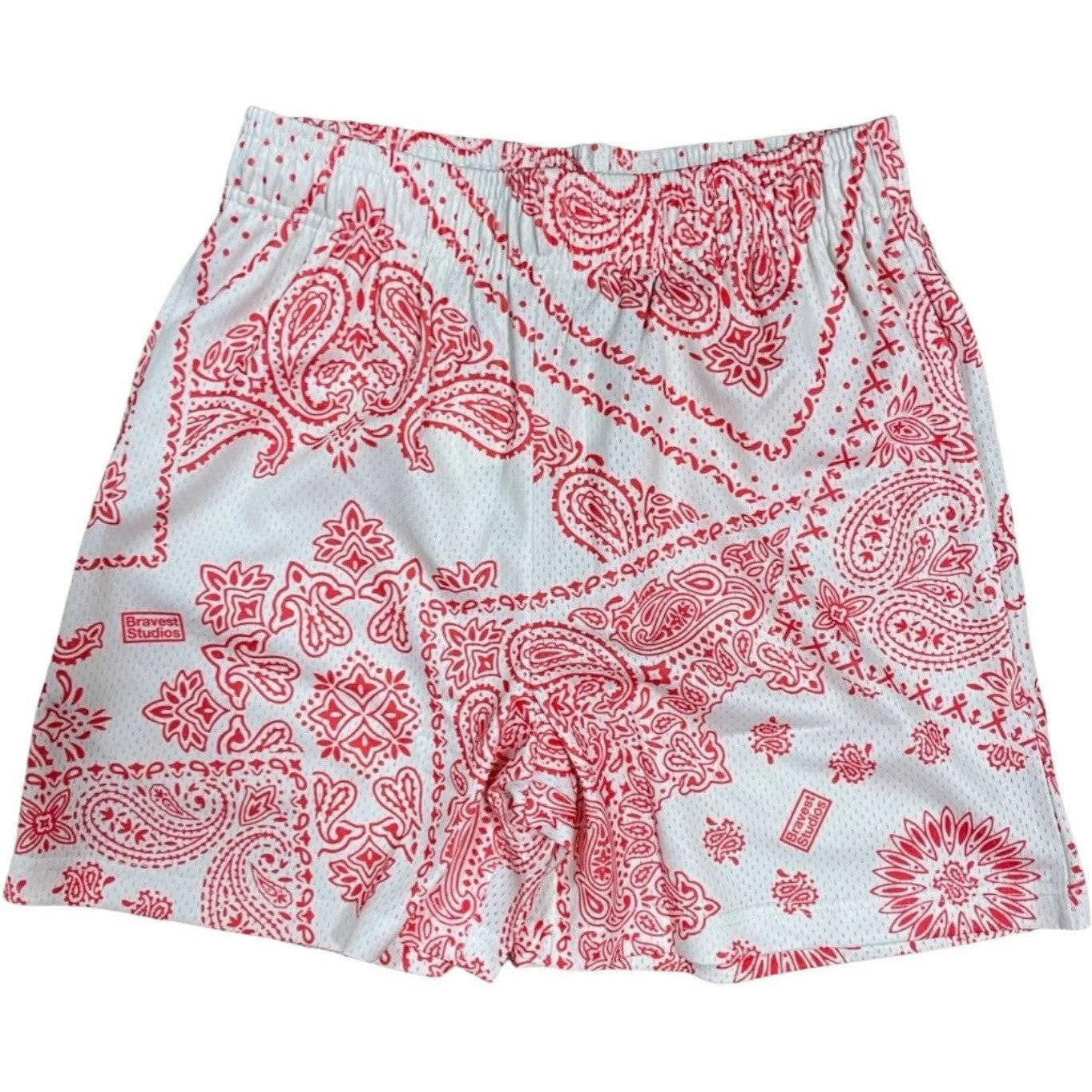 Bravest Studios Shorts Paisley White Red