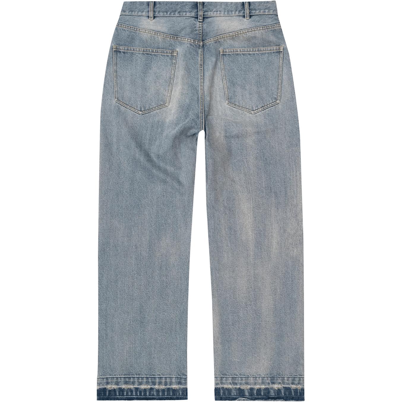 Bravest Studios Thrashed Baggy Denim Pants Blue
