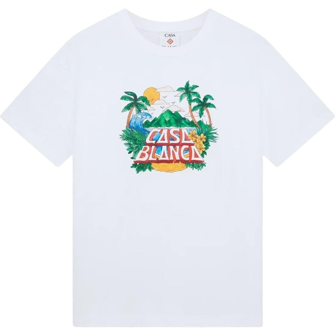 Casablanca Casa Beach Wave Short Sleeve T‑Shirt White