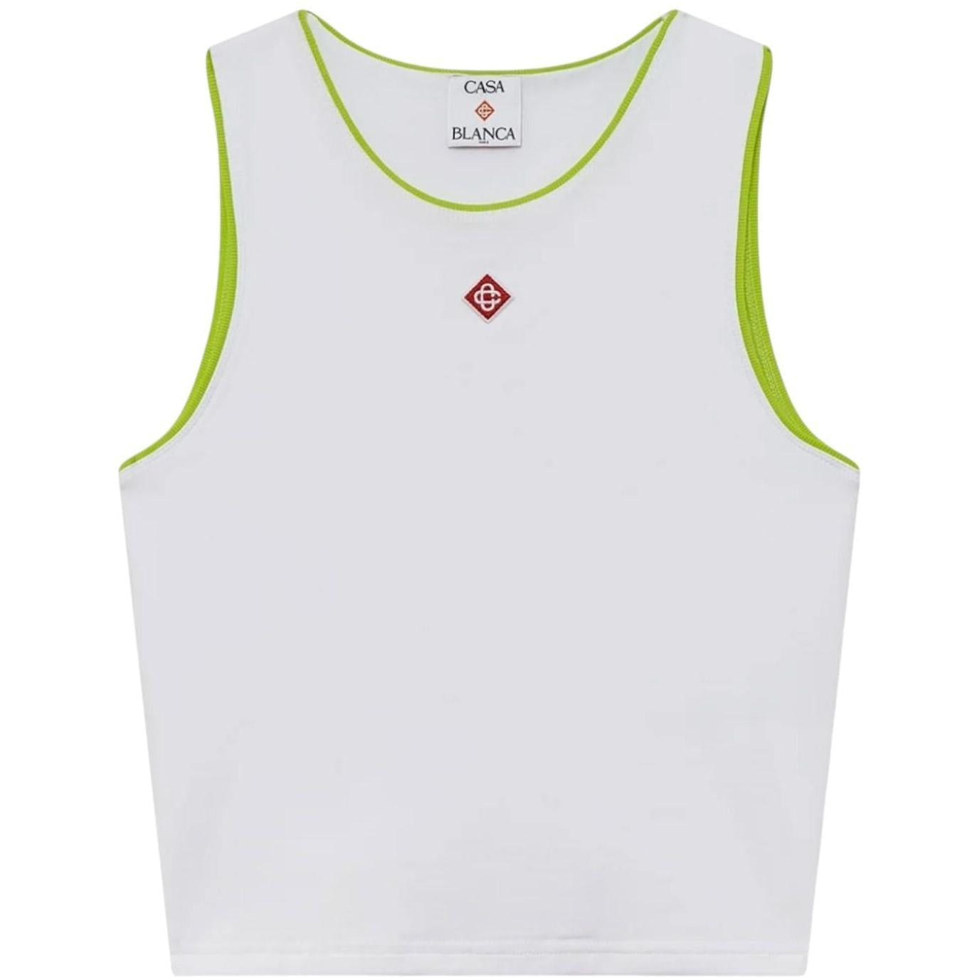Casablanca Diamond Logo Tank Top White