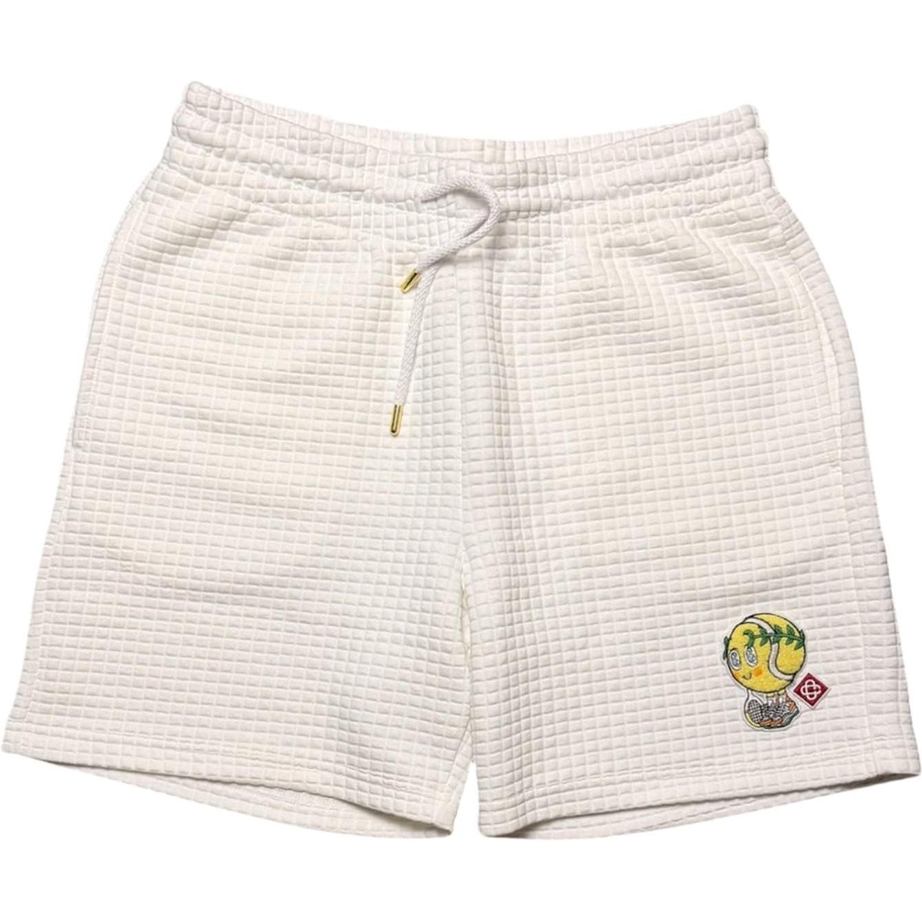 Casablanca Grid Sweat Shorts White
