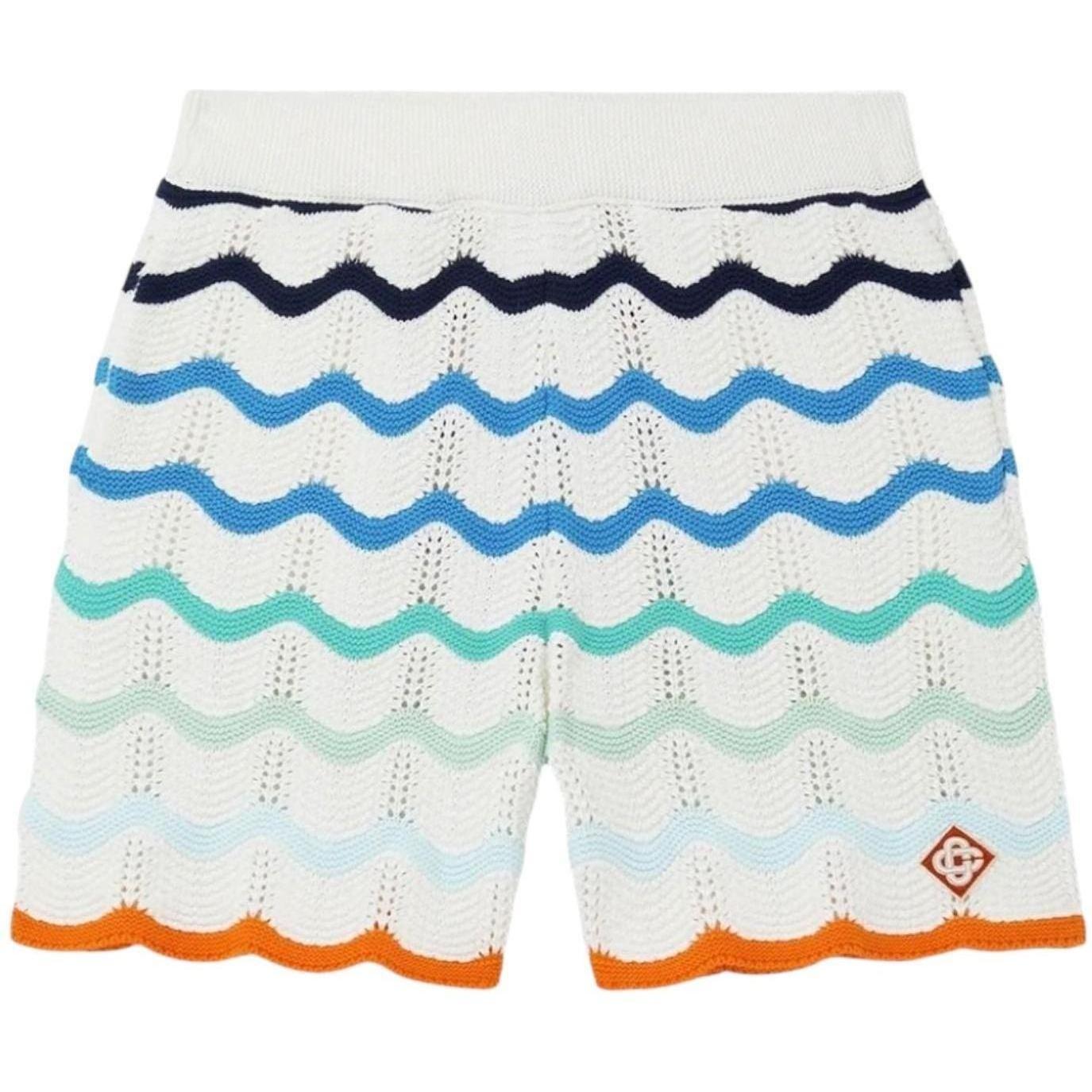 Casablanca Knit Gradient Orange Wave Texture Shorts