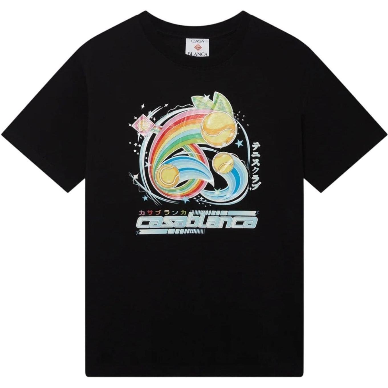 Casablanca Manga Tennis Ball Short Sleeve T‑Shirt Black
