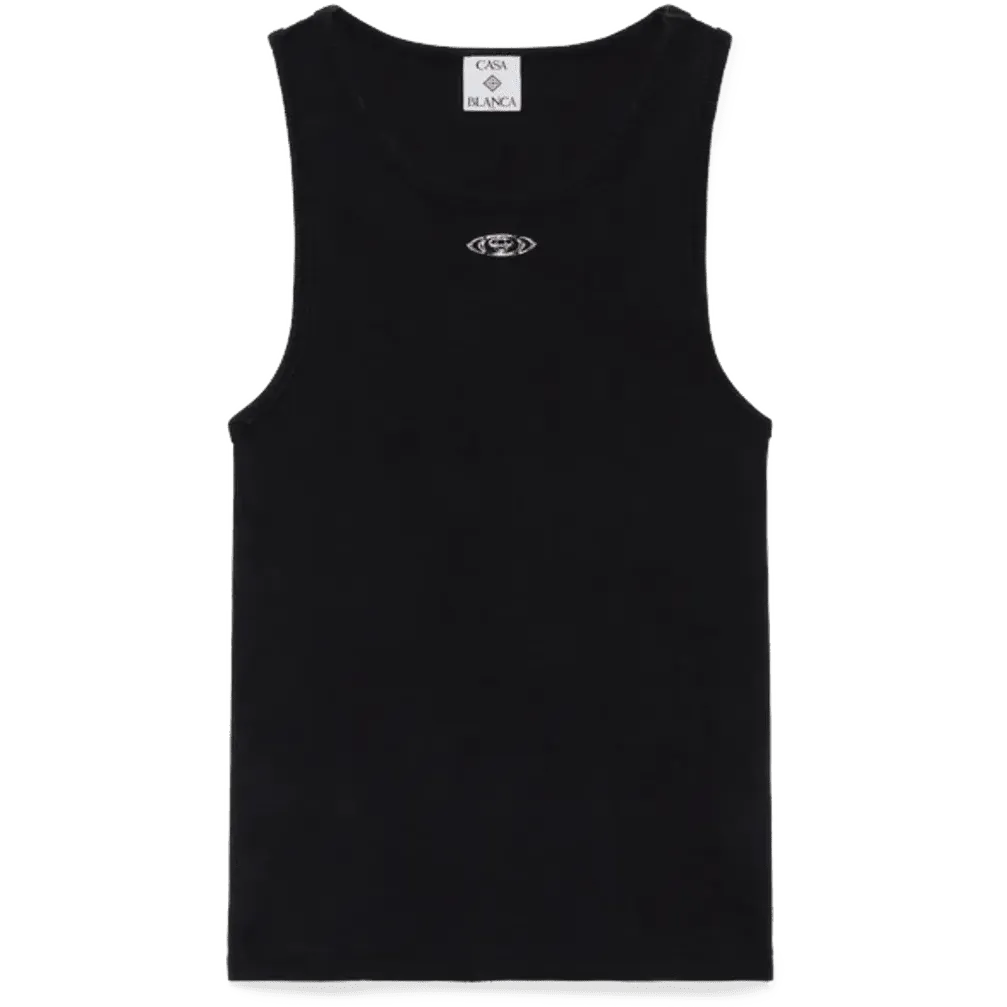 Casablanca Ribbed Tank Top Black