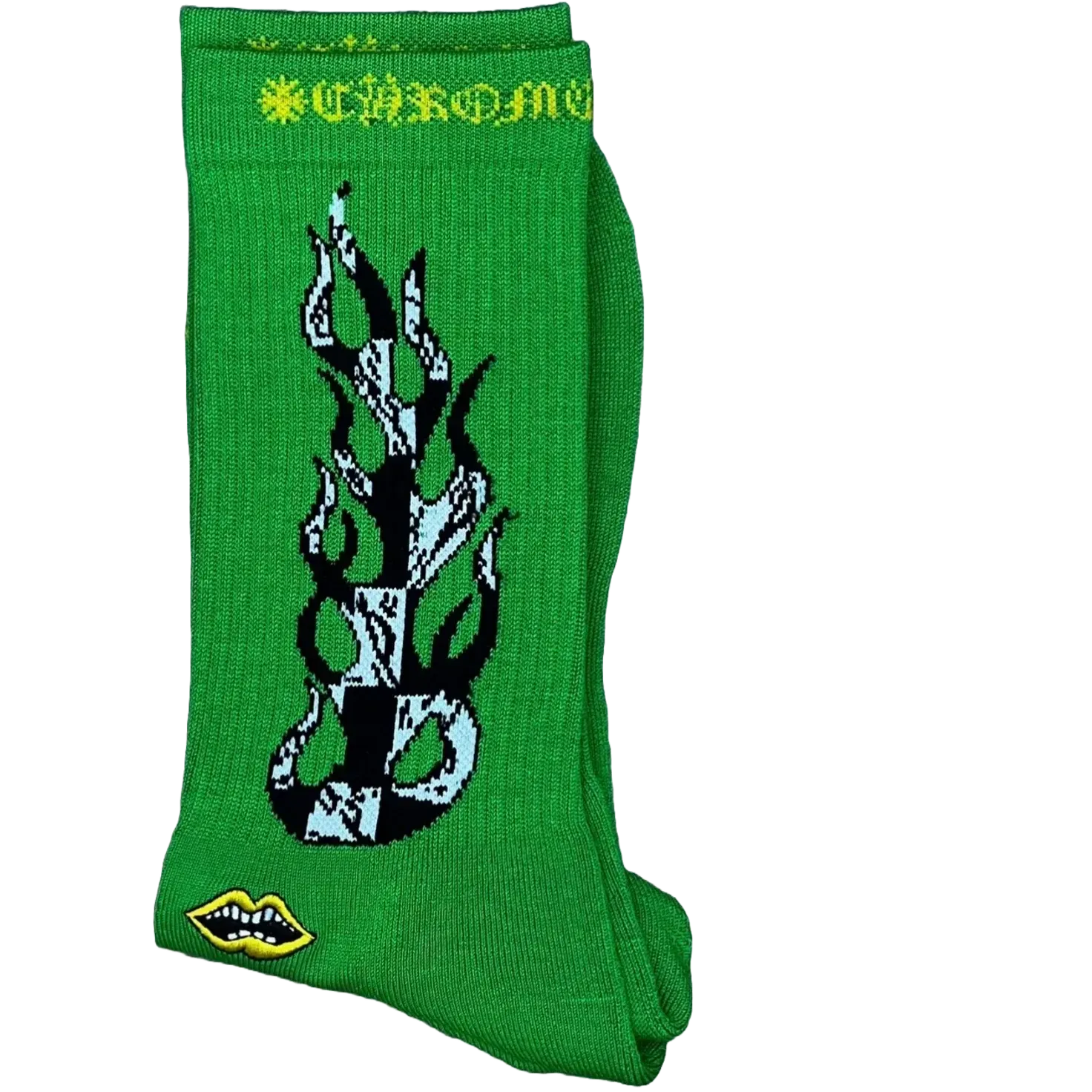Chrome Heart X Matty Boy Flame Socks Green