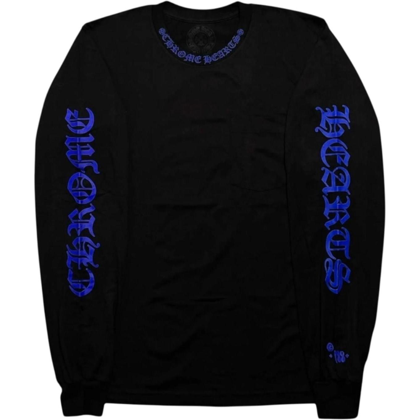 Chrome Hearts 1988 Neck Logo Long Sleeve T-shirt Black/Blue
