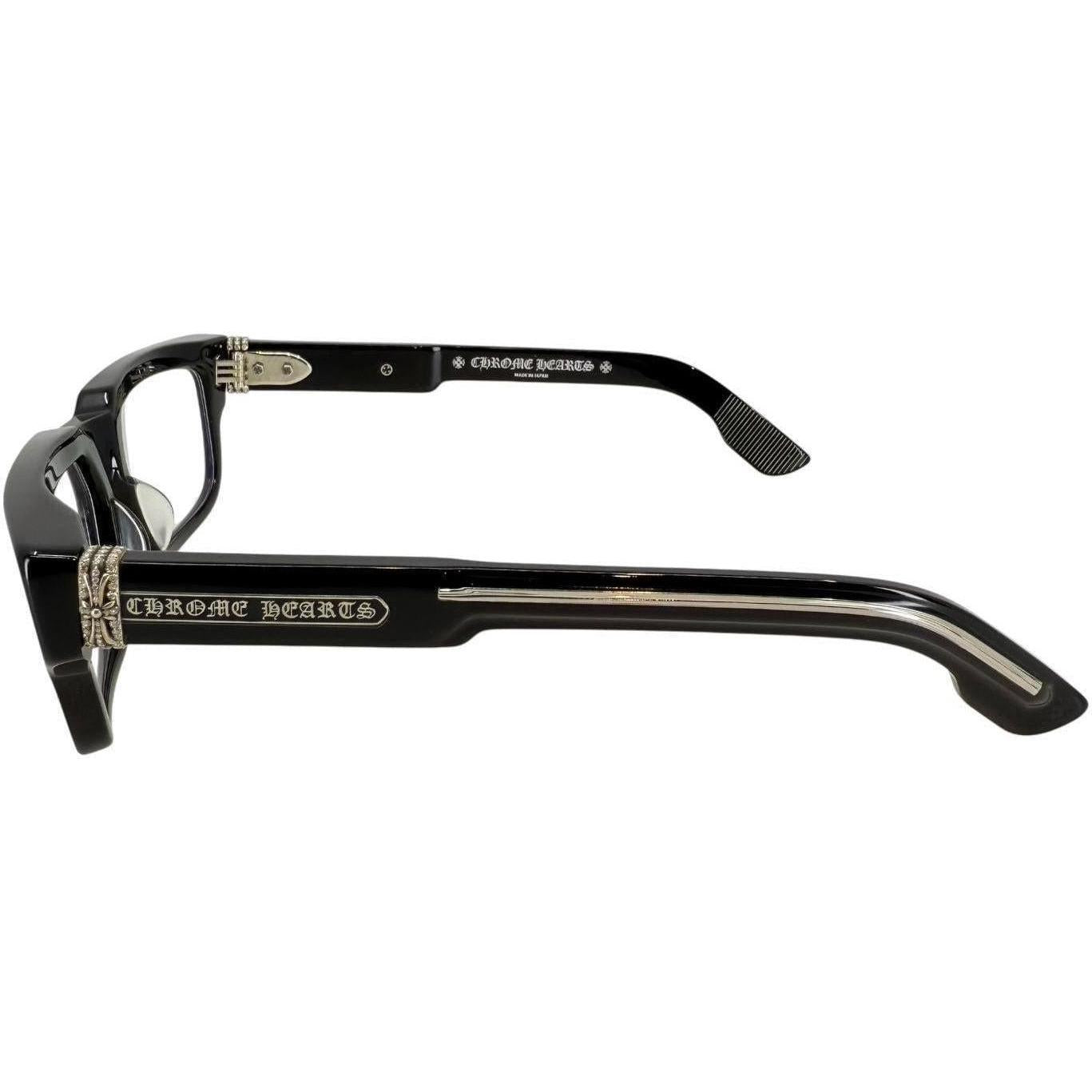 Chrome Hearts 2 Thick Diamond Glasses Black