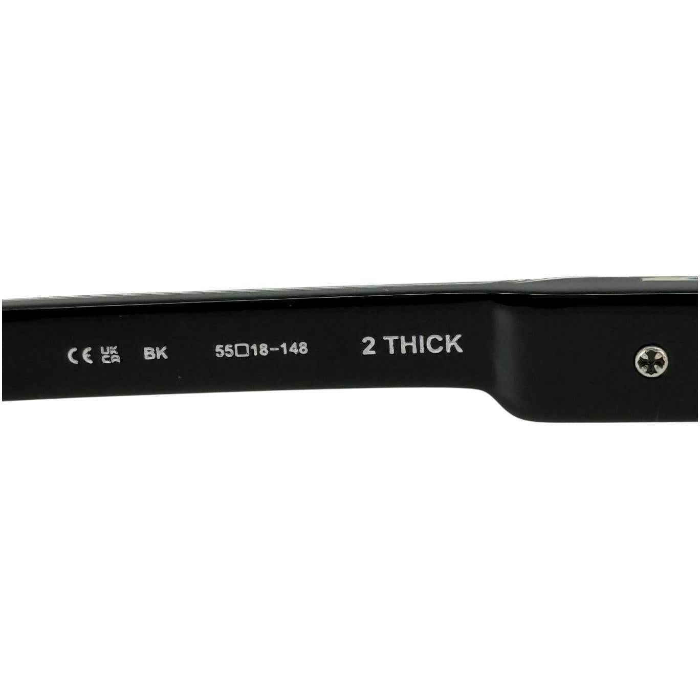 Chrome Hearts 2 Thick Diamond Glasses Black