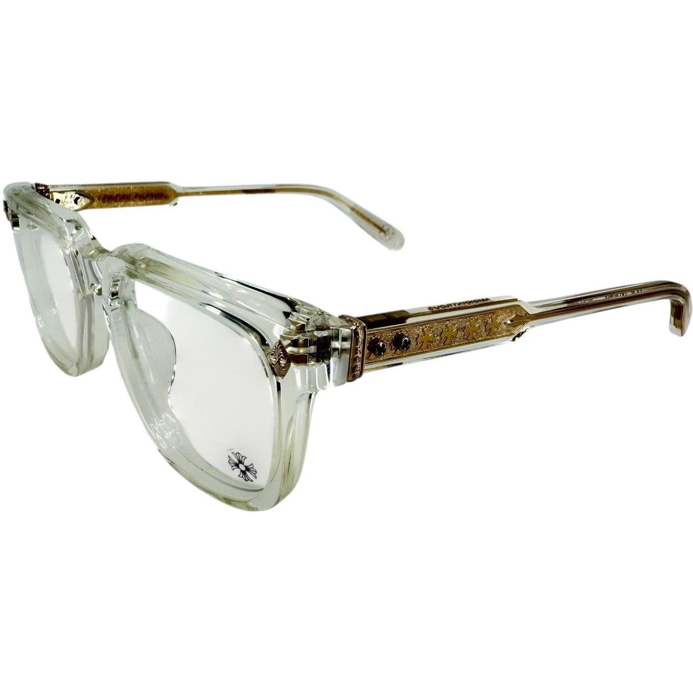 Chrome Hearts Ambidixtrous Crystal/18k Gold Plated Glasses