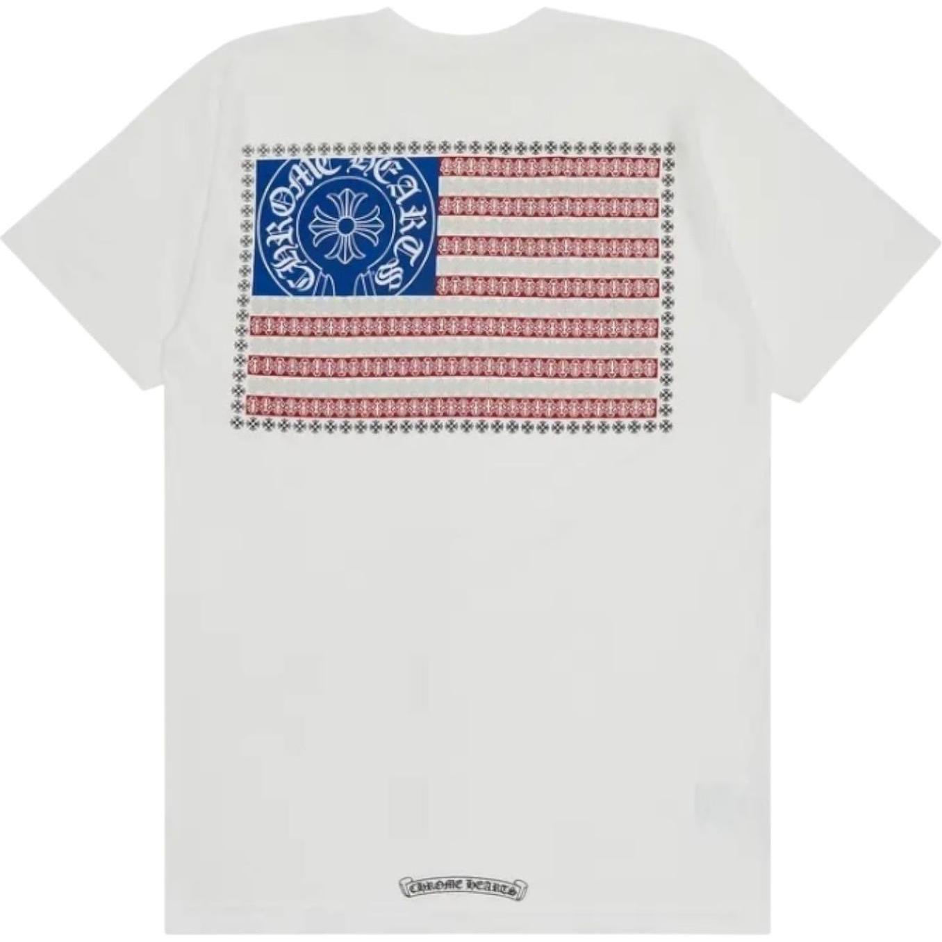 Chrome Hearts American Flag Dagger T-shirt White