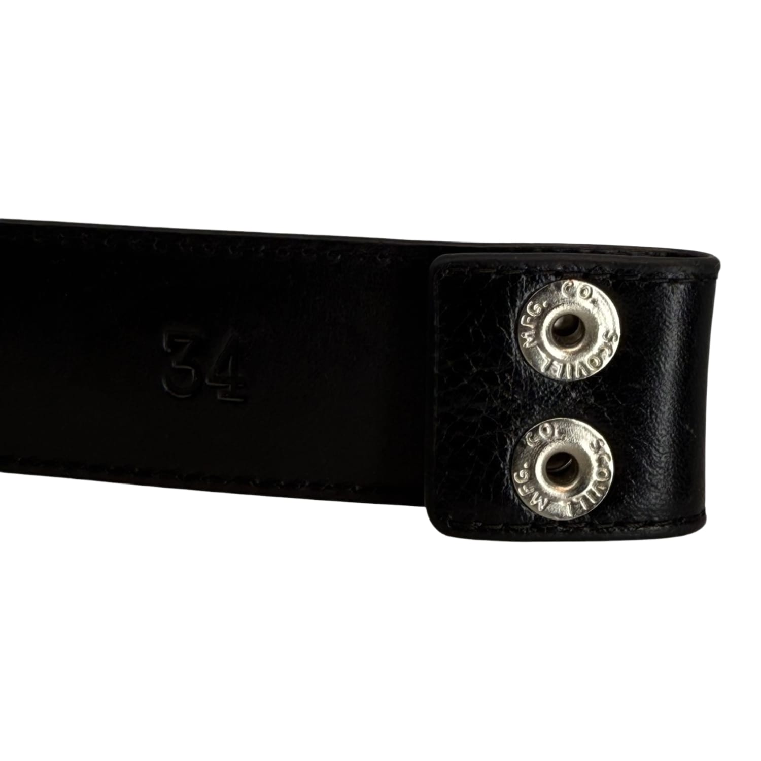 Chrome Hearts Black Leather Belt Strap - Size 34