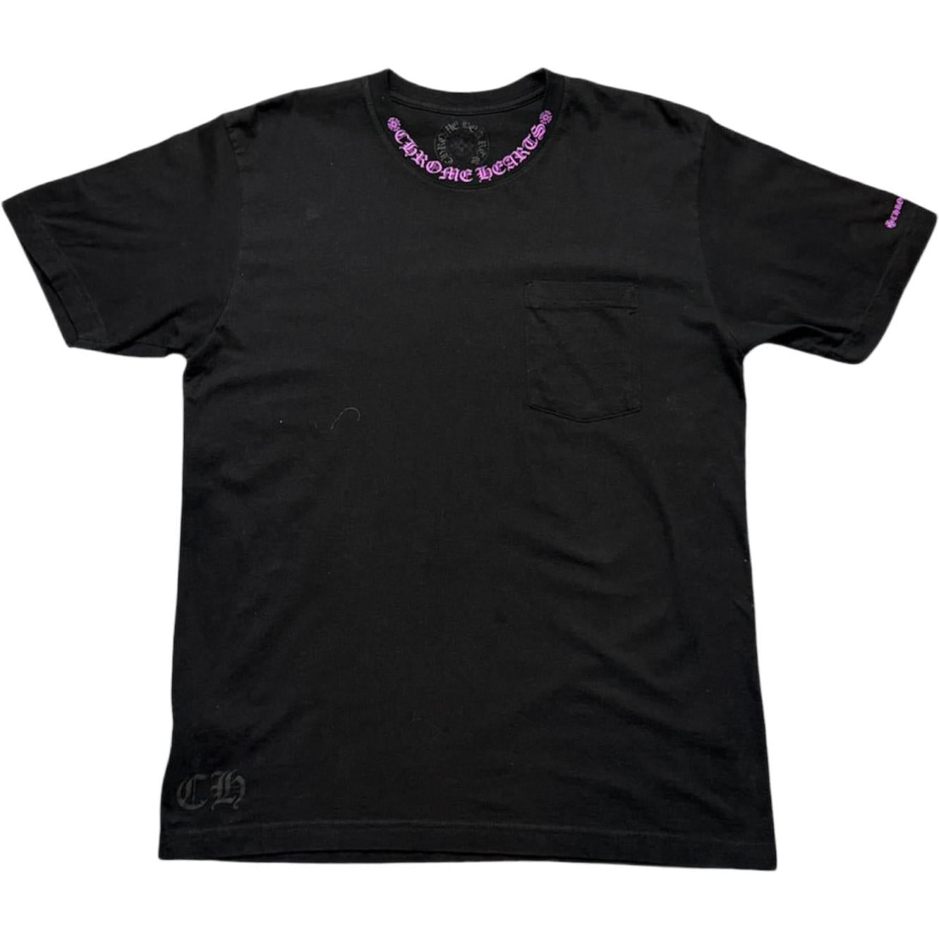 Chrome Hearts Black Purple Neck Logo Tee