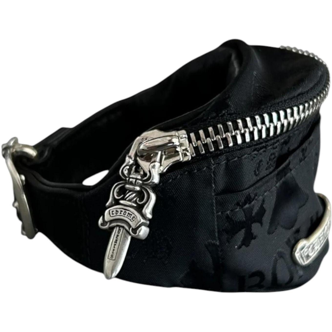 Chrome Hearts Black Stencil Nylon Wrist Bag