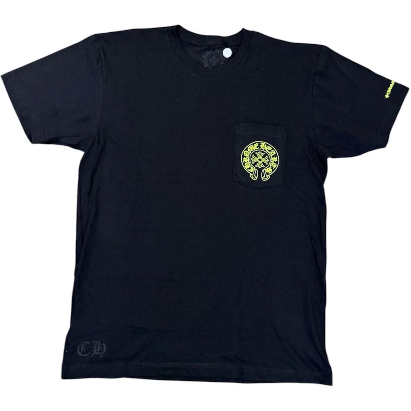 Chrome Hearts Black Yellow Logo T-Shirt