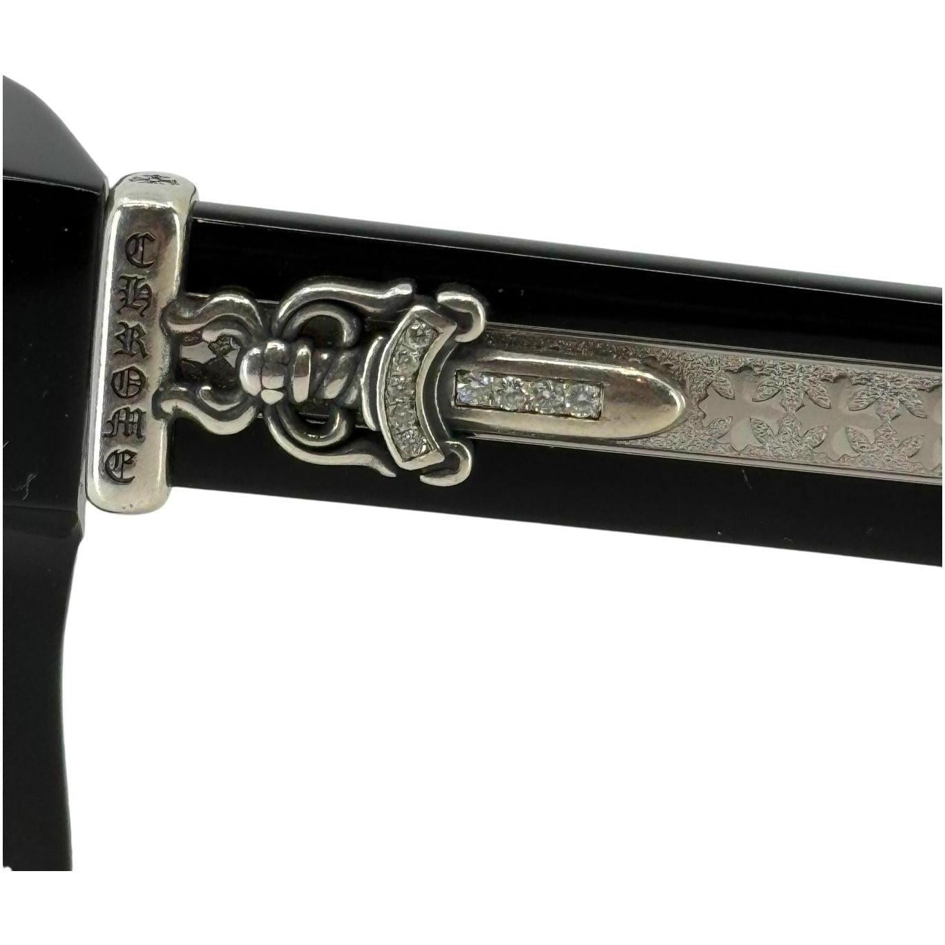 Chrome Hearts Box Officer Diamond Glasses Black