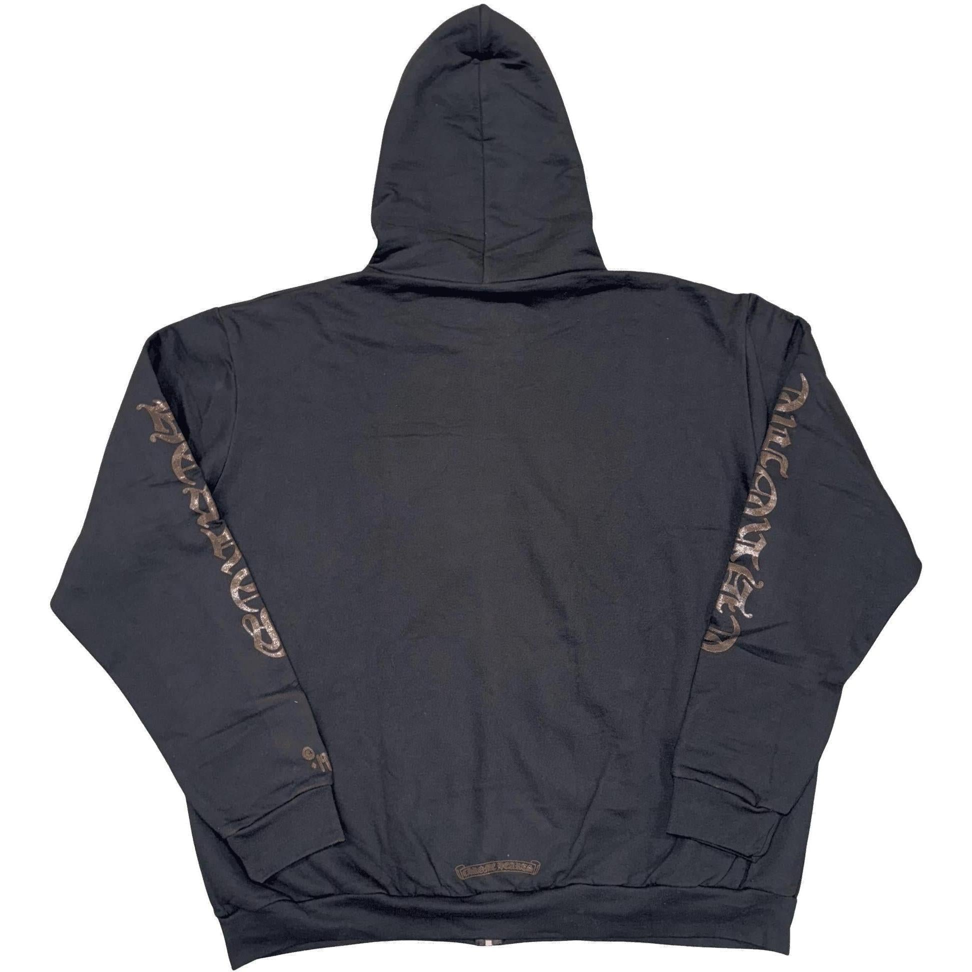 Chrome Hearts Brown Glitter 1988 Zip Up Hoodie Black