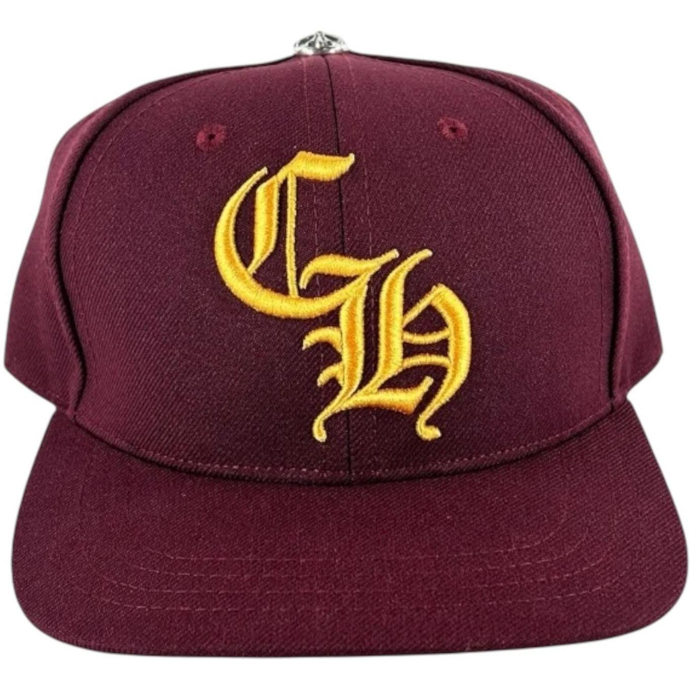 Chrome Hearts CH Baseball Cap Maroon/Gold