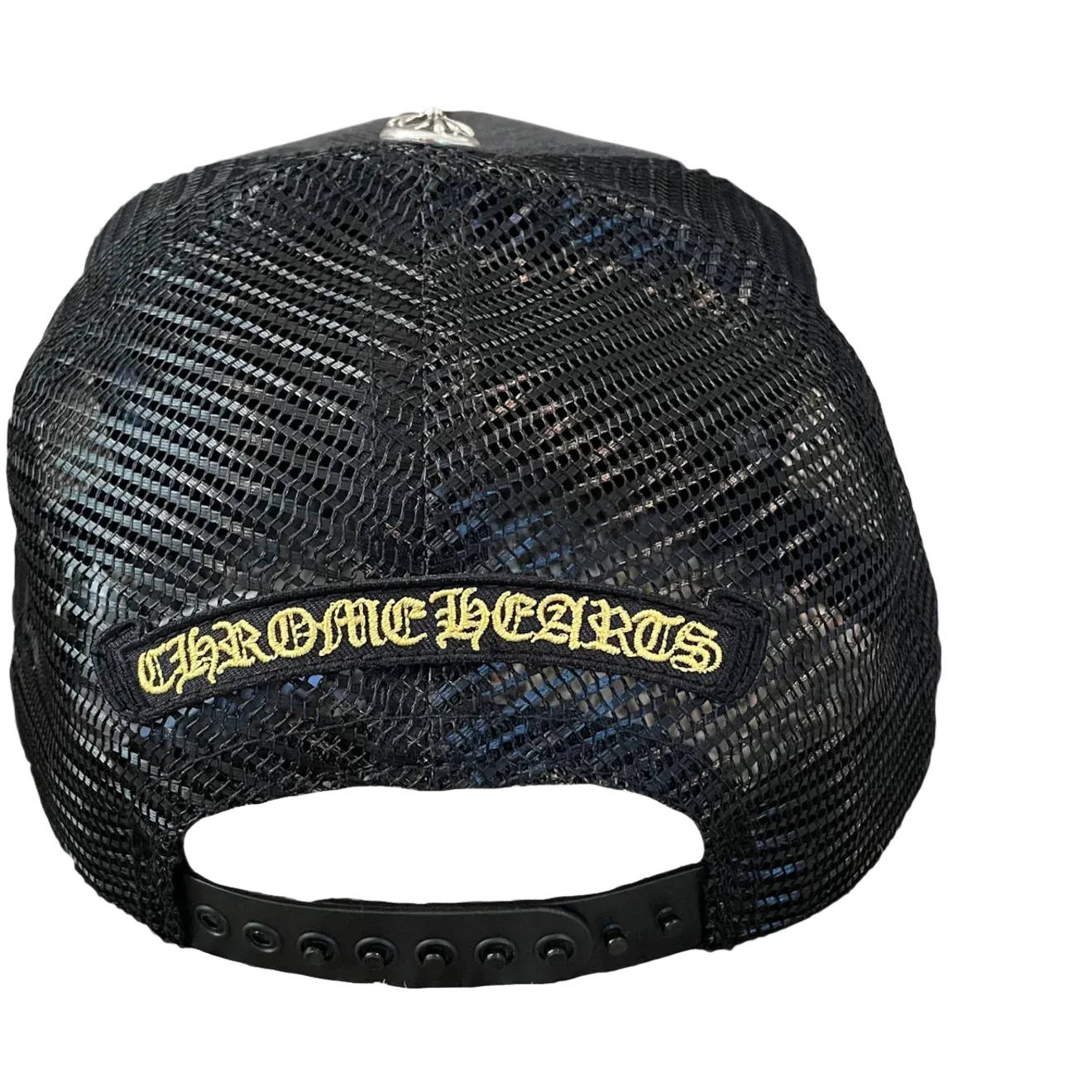 Chrome Hearts CH Hollywood Corduroy Trucker Hat Black/Gold