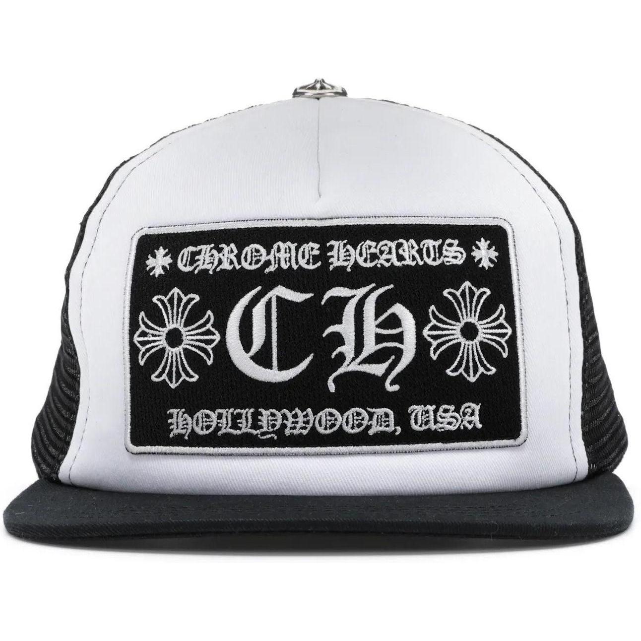 Chrome Hearts CH Hollywood Trucker Hat Black/White