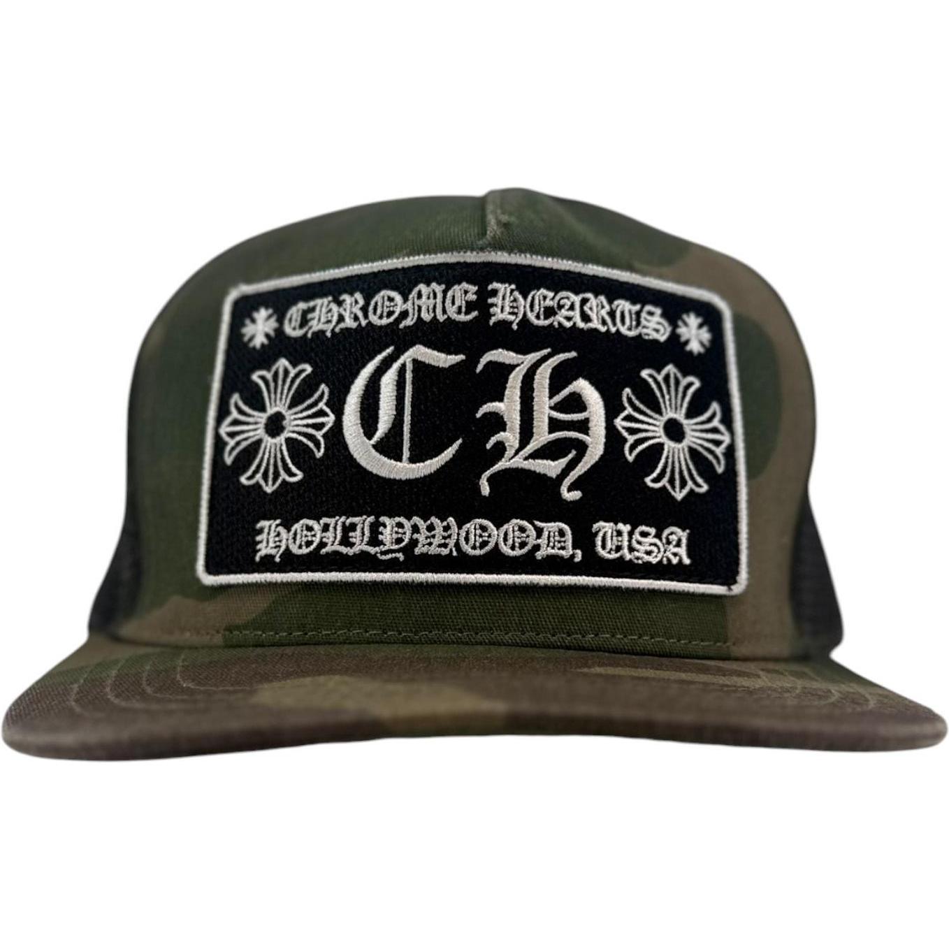Chrome Hearts CH Hollywood Trucker Hat Camo - Gently Used